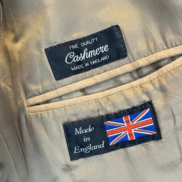 Alexandre of England Cashmere Coat Mens Size 48 Brown Fine Quality Suit Jacket - Picture 9 of 10